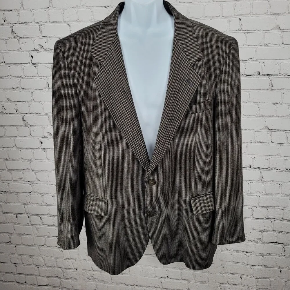 Pierre Balmain Paris Brown 2 Button Ventless Notch Blazer Sport Coat USA 45